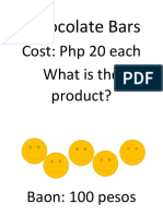 2 Chocolate Bars: Cost: PHP 20 Each What Is The Product?