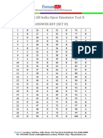 All India Open Simulator Test X Set D Answer Key