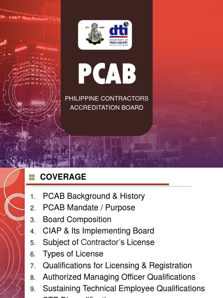 PCAB PRIMER.ppt | Fee | Sole Proprietorship