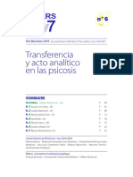 Transferencia y Acto Analítico en Las Psicosis