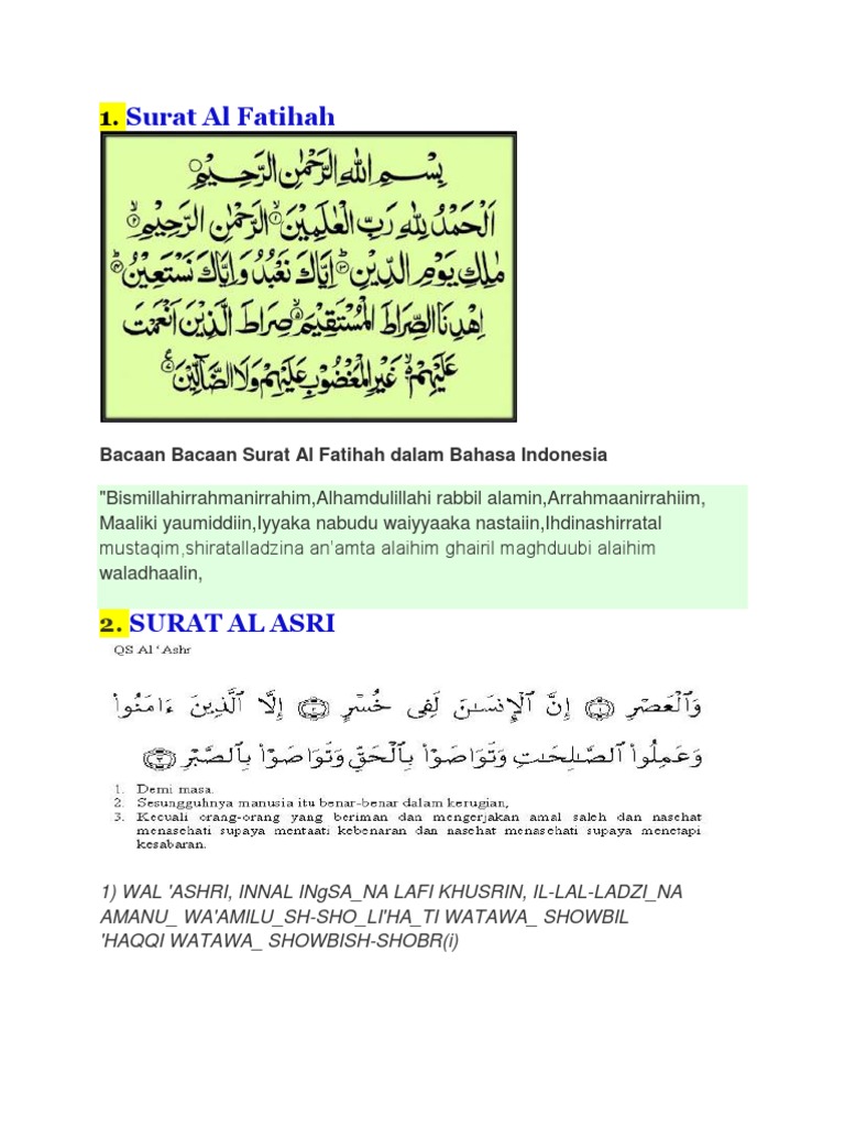 Bacaan Surat Al Kautsar Dalam Bahasa Latin