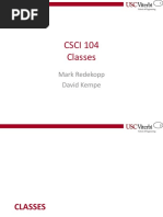 CSCI 104 Classes: Mark Redekopp David Kempe