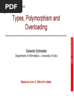 Types, Polymorphism and Overloading: Department of Informatics - University of Oslo