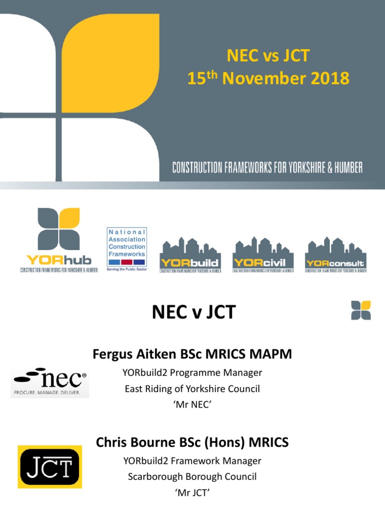 NEC Vs JCT Contracts | PDF | Employment | Economies