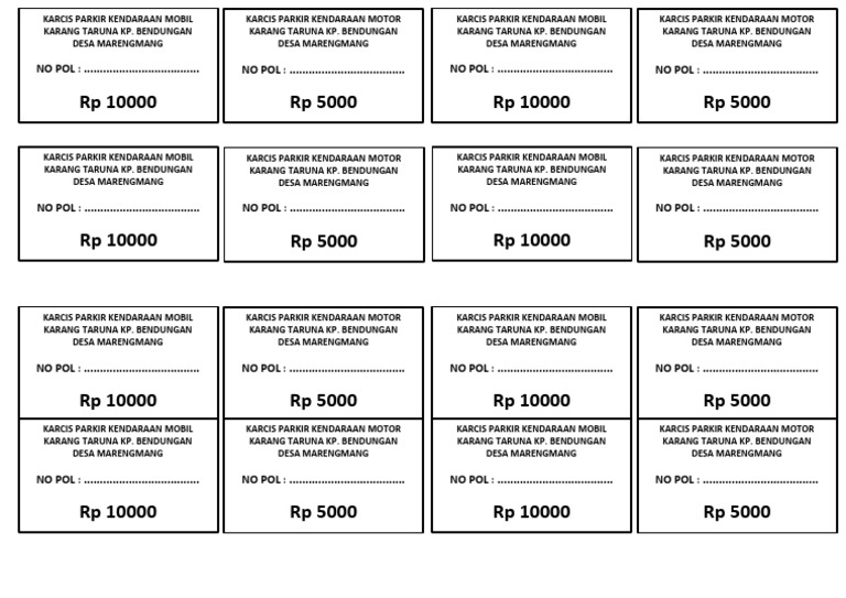 Kartu Parkir Docx