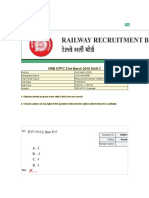 RRB NTPC 31st March 2016 Shift 3