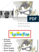 Hip Joint: 5 December 2016 Anatomy Lecture By: DR Anita Rani