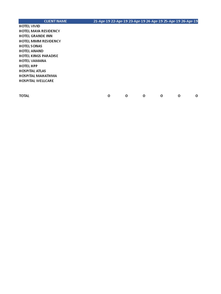 Daily Registration Report for Hotels | PDF | Business | Science ...