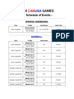 CANUSA Schedule of Events 2019