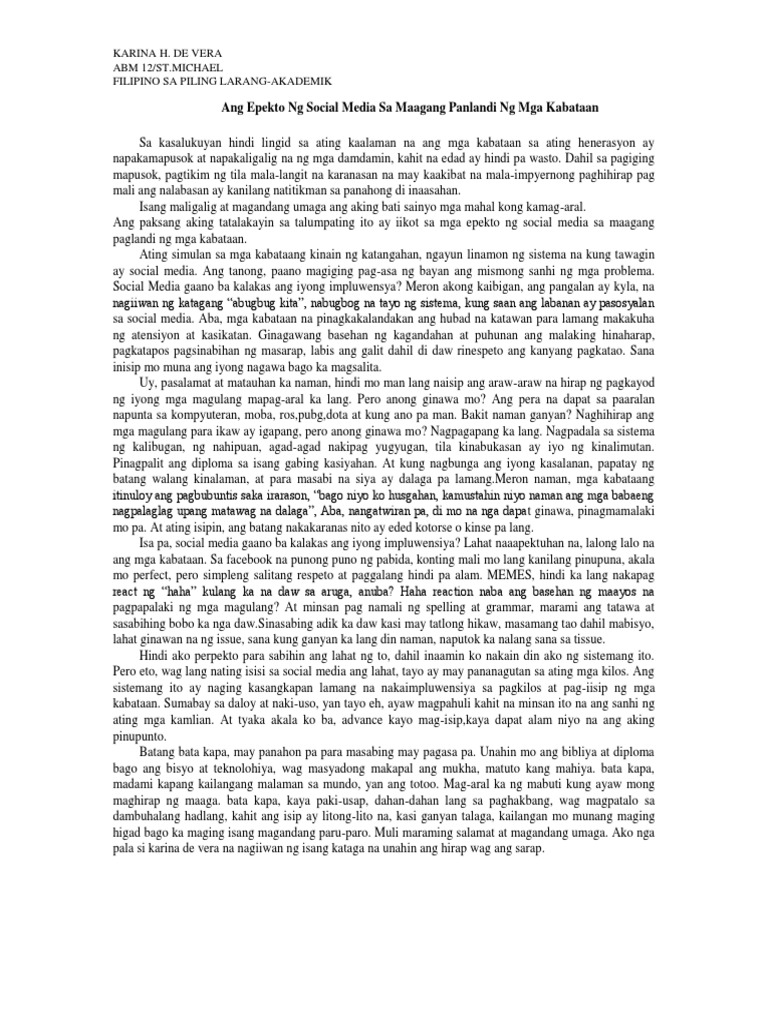 Epekto ng paninigarilyo sa mga kabataan thesis 03 image