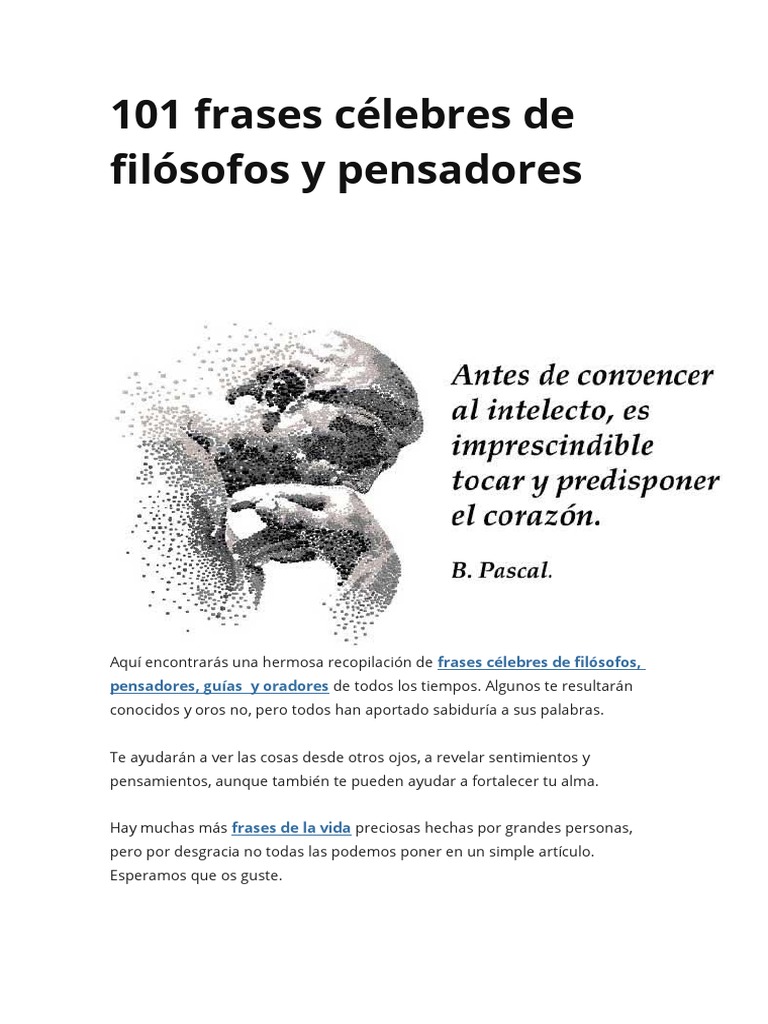 Frases Célebres de Filósofos y Pensadores | PDF | Amor | Aristóteles