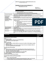 Learning Plan On Science 5: Preliminary Part