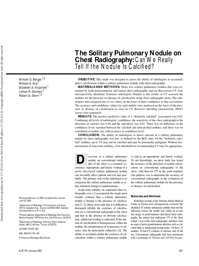 Berger 2001 | PDF | Radiology | Ct Scan