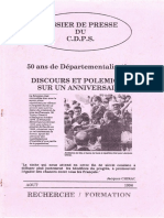 Dossier Du CDPS, 50 Ans de Départementalisation, Août 1996