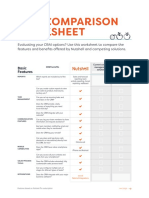 CRM Comparison Worksheet: Buyer's Guide