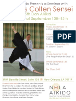 Charles Colten Sensei at NOLA Aikido September 2019 Flyer