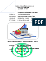 Programación Curricular de Fundamentos de Matemática 