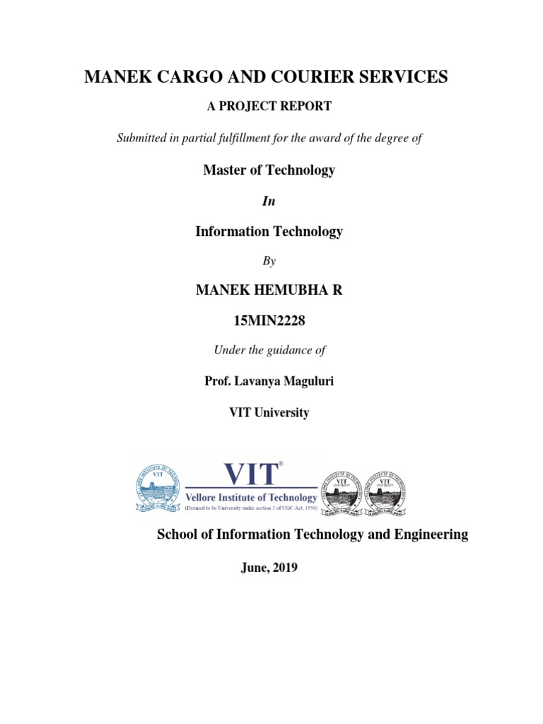 Cargo and Courier System Synopsis PDF Electronic Data Interchange