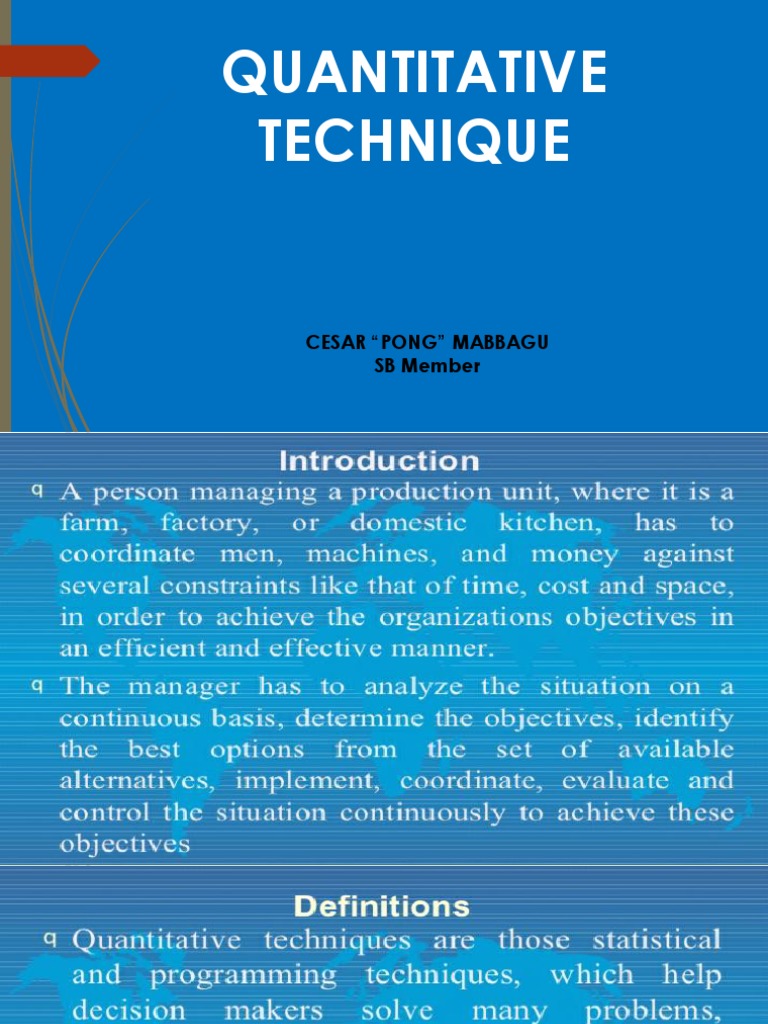 Quantitative Technique: Cesar 