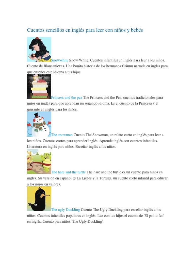 Cuentos Sencillos en Inglés para Leer Con Niños y Bebés | PDF | Bella Durmiente | Las de Alicia en el País de las Maravillas
