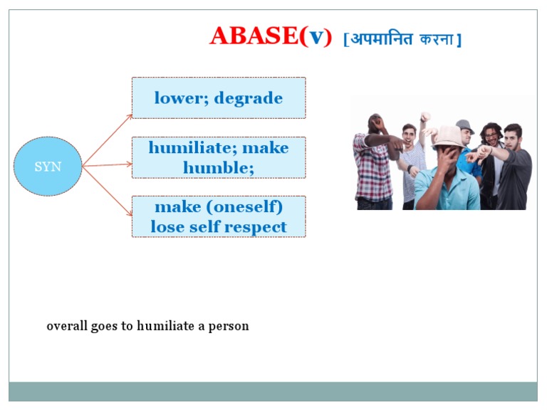 Abase (: Lower Degrade Humiliate Make Humble Make (Oneself) Lose Self ...