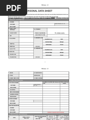 Personal Data Sheet