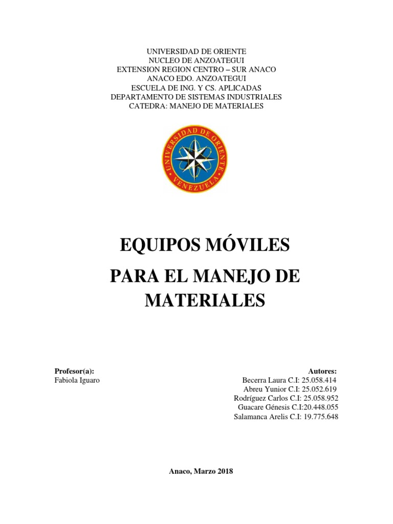 Equipos Movil para El Manejo de Materiales | PDF | Máquina elevadora ...
