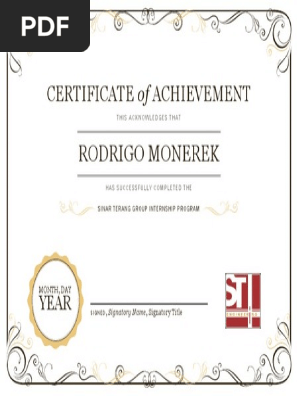 Certificate of Achievement