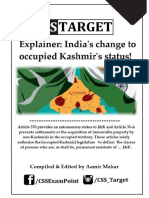 India's Change To Occupied Kashmir's Status