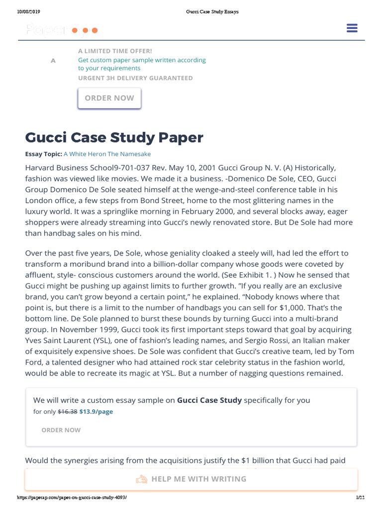 Case Study, Decoding Gucci's Merchandising Success
