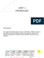 Unit 1 Pronouns