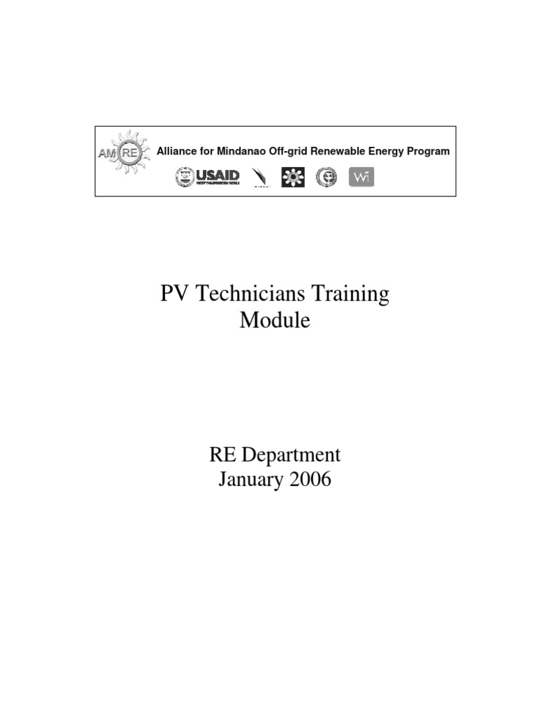 PV Technician Training Module Rev5 02mar06 | PDF | Photovoltaic System ...