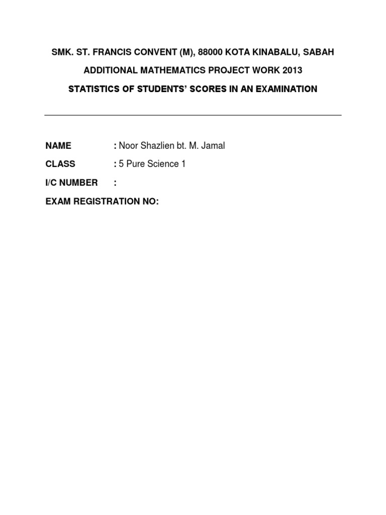 Additional Mathematics Project Work 2013 Statistics | PDF | Mode ...