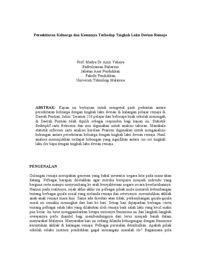 Keruntuhan Akhlak Remaja Pdf