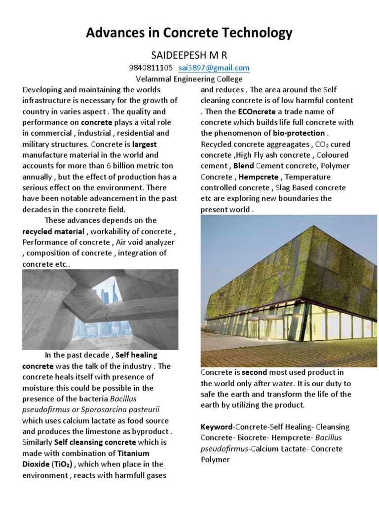 Advances in Concrete Technology PDF Concrete Cement