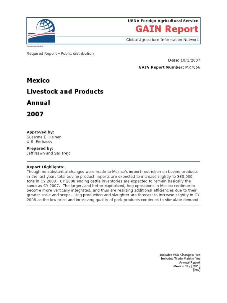 GAIN Report Mexico Livestock and Products Annual 2007 PDF Beef