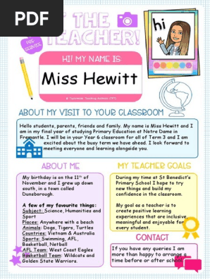 meet the teacher template