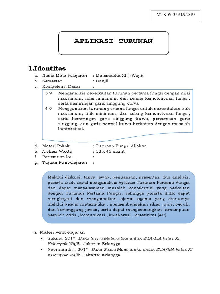 15 Contoh Soal Turunan Persamaan Garis Normal Kumpulan Contoh Soal