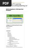 VBA For Beginners VBA Input Box Examples - Online PC Learning