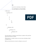 Formal Outlines: Arrangement of Letters and Numbers in A Formal Outline