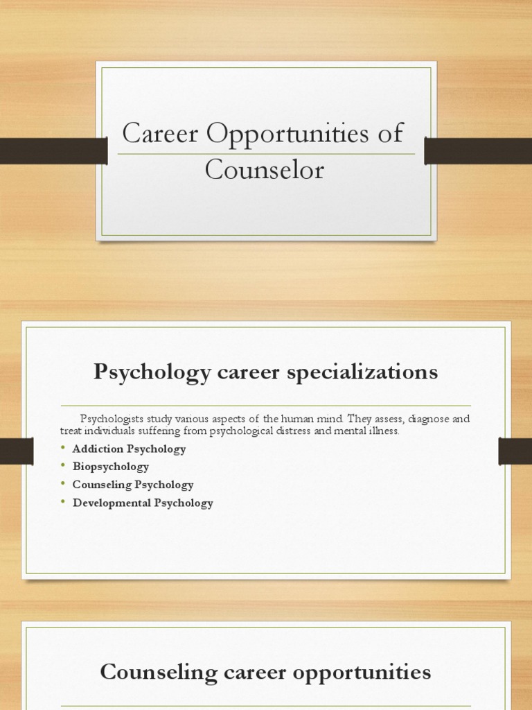 Career Paths in Counseling and Psychology | PDF