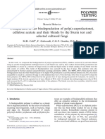 (CALIL Et Al., 2006) Comparison of the Biodegradation of Poly (Ε-caprolactone), Cellulose Acetate and Their Blends by the Sturm Test and Selected Cultured Fungi