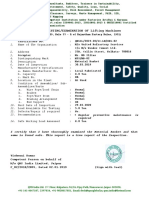 Report of Testing/Examination of Lifting Machines: Certificate No
