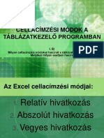 Excel cellacímzési módok. 