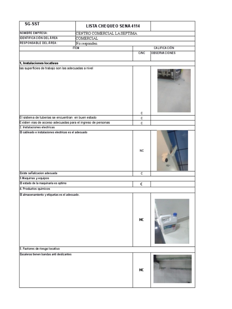 Inspección NTC 4114 en Centro Comercial | PDF | Informática y ...