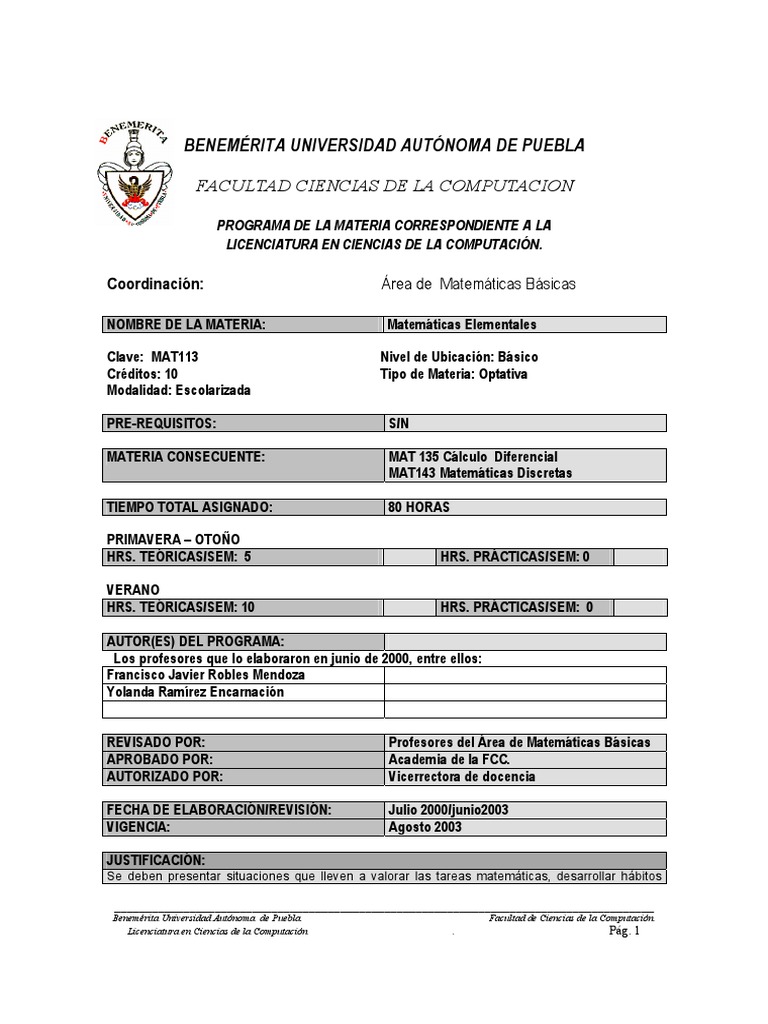 Matemáticas Elementales Pdf Prueba Evaluación Ecuaciones