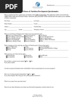 Personal Training Nutrition Questionnaire Web Version