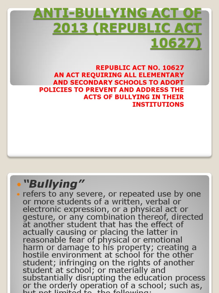 Anti-Bullying Act of 2013 Overview | PDF | Bullying | Confidentiality