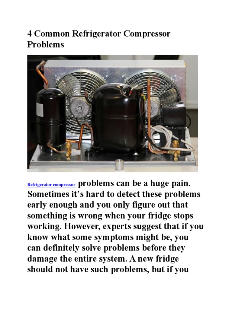 4 Common Refrigerator Compressor Problems PDF Heat Pump Air