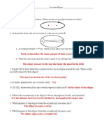 Each Section Takes The Same Amount of Time To Travel: Physical Science Kepler's Laws Worksheet